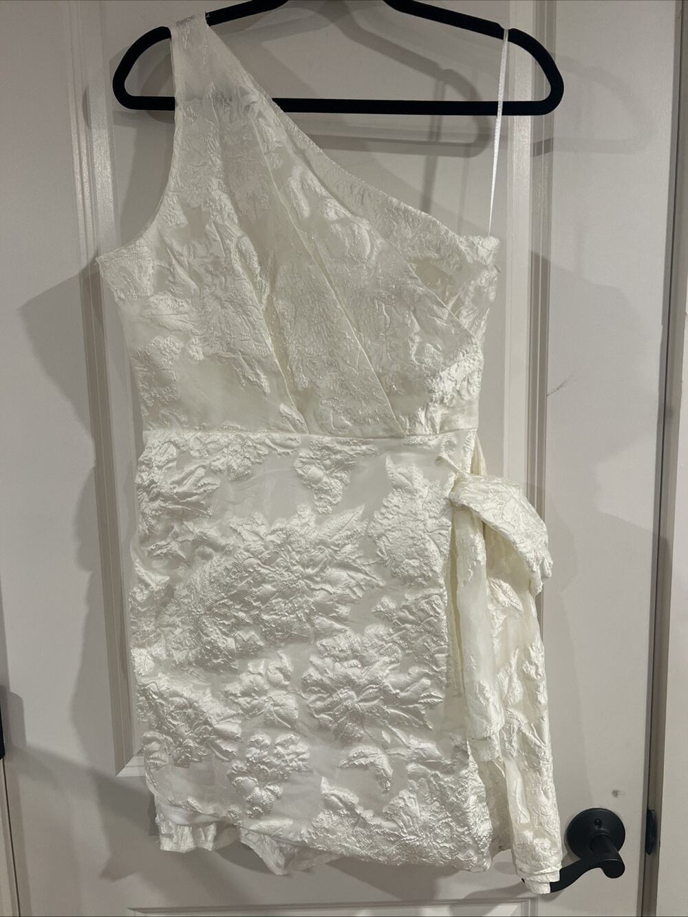 Reverse Brand off‎ shoulder floral ivory color mini dress sz 10 NWT